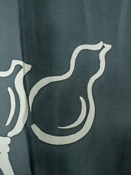 Photo7: O0312Z Used Japanese kimono   Navy Blue Men's Haori for men / Silk.    (Grade B) (7)