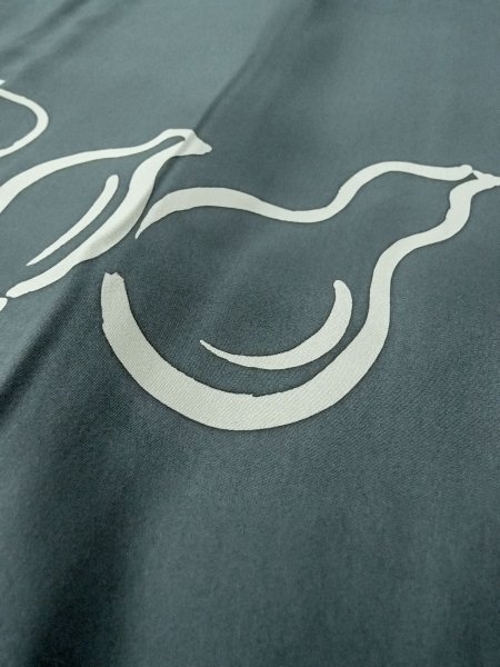 Photo9: O0312Z Used Japanese kimono   Navy Blue Men's Haori for men / Silk.    (Grade B) (9)