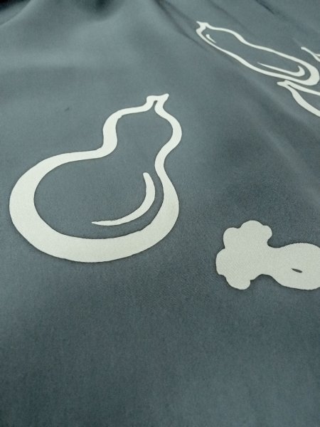 Photo11: O0312Z Used Japanese kimono   Navy Blue Men's Haori for men / Silk.    (Grade B) (11)