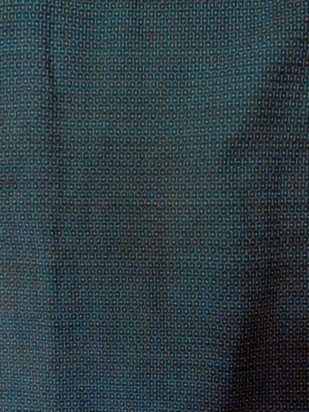Photo4: O0313A Used Japanese kimono   Navy Blue OSHIMA-TSUMUGI for men / Silk. Tortoise-shell pattern(Hexagonal pattern)   (Grade B) (4)