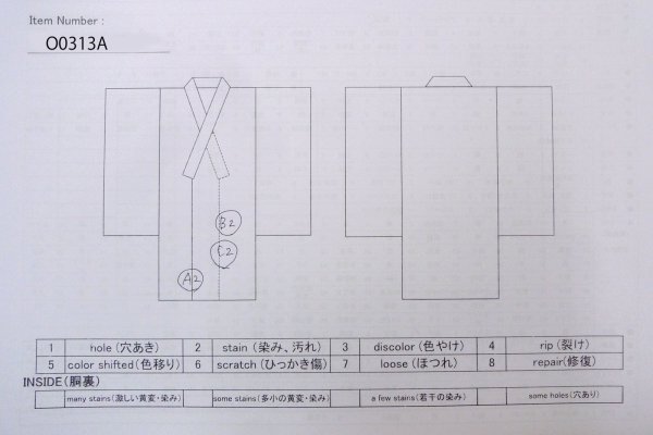 Photo9: O0313A Used Japanese kimono   Navy Blue OSHIMA-TSUMUGI for men / Silk. Tortoise-shell pattern(Hexagonal pattern)   (Grade B) (9)