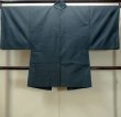 Photo2: O0313B Used Japanese kimono   Navy Blue OSHIMA-TSUMUGI for men / Silk. Tortoise-shell pattern(Hexagonal pattern)   (Grade B) (2)