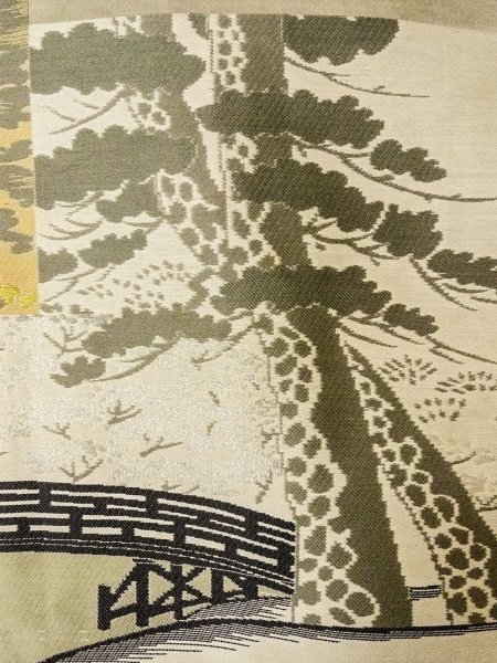 Photo8: O0313B Used Japanese kimono   Navy Blue OSHIMA-TSUMUGI for men / Silk. Tortoise-shell pattern(Hexagonal pattern)   (Grade B) (8)