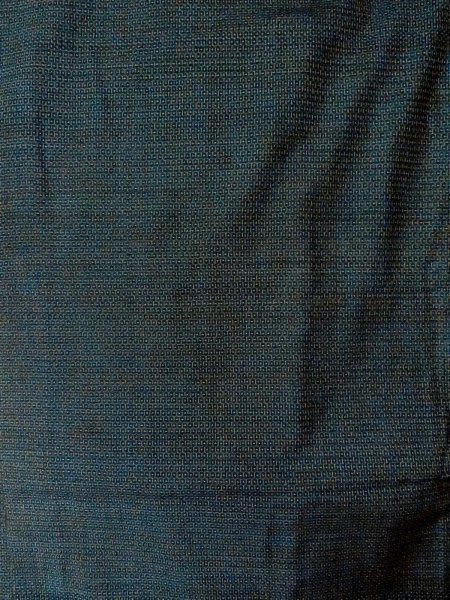 Photo12: O0313B Used Japanese kimono   Navy Blue OSHIMA-TSUMUGI for men / Silk. Tortoise-shell pattern(Hexagonal pattern)   (Grade B) (12)