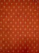 Photo3: Mint O0328A Vintage Japanese kimono  Vivid Vermilion TSUMUGI pongee for women / Silk. Cross   (Grade A) (3)