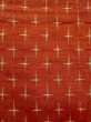 Photo5: Mint O0328A Vintage Japanese kimono  Vivid Vermilion TSUMUGI pongee for women / Silk. Cross   (Grade A) (5)