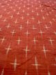 Photo8: Mint O0328A Vintage Japanese kimono  Vivid Vermilion TSUMUGI pongee for women / Silk. Cross   (Grade A) (8)