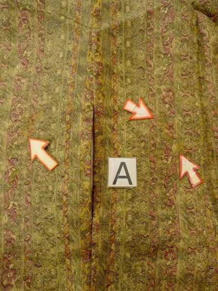 Photo13: O0328B Vintage Japanese kimono  Grayish Green TSUMUGI pongee for women / Silk. Chinese flower,   (Grade B) (13)