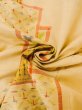 Photo11: O0328C Vintage Japanese kimono   Beige TSUMUGI pongee for women / Silk. Quadrangle,   (Grade B) (11)
