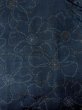 Photo3: O0328D Used Japanese kimono   Navy Blue TOKAMACHI-TSUMUGI for women / Silk. Chrysanthemum,   (Grade B) (3)