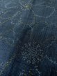 Photo8: O0328D Used Japanese kimono   Navy Blue TOKAMACHI-TSUMUGI for women / Silk. Chrysanthemum,   (Grade B) (8)
