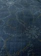 Photo9: O0328D Used Japanese kimono   Navy Blue TOKAMACHI-TSUMUGI for women / Silk. Chrysanthemum,   (Grade B) (9)