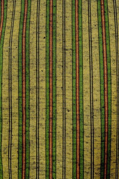Photo5: Mint O0328G Vintage Japanese kimono  Grayish Yellowish Green TSUMUGI pongee for women / Silk. Stripes   (Grade A) (5)