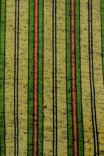 Photo6: Mint O0328G Vintage Japanese kimono  Grayish Yellowish Green TSUMUGI pongee for women / Silk. Stripes   (Grade A) (6)