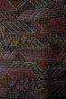 Photo3: O0328H Vintage Japanese kimono  Dark Multi Color ORI woven for women / Silk. House,   (Grade D) (3)