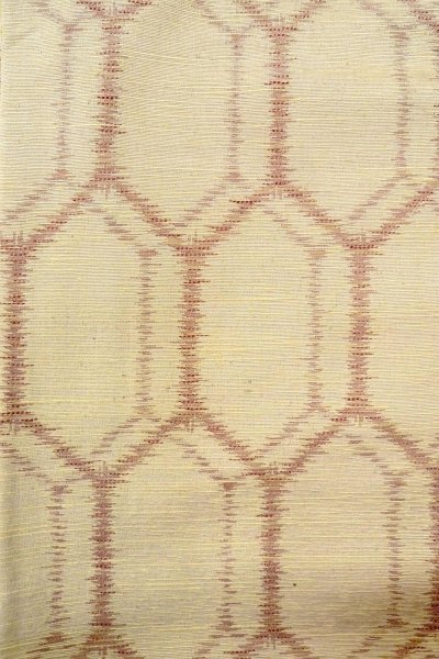 Photo5: O0328I Vintage Japanese kimono   Ivory TSUMUGI pongee for women / Silk. Tortoise-shell pattern(Hexagonal pattern)   (Grade B) (5)