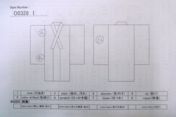 Photo13: O0328I Vintage Japanese kimono   Ivory TSUMUGI pongee for women / Silk. Tortoise-shell pattern(Hexagonal pattern)   (Grade B) (13)