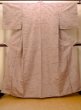 Photo1: O0328J Vintage Japanese kimono  Grayish Pink TSUMUGI pongee for women / Silk. Stream,   (Grade C) (1)