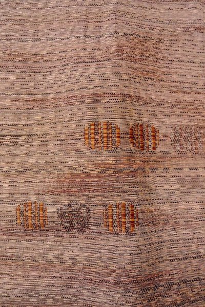 Photo6: O0328J Vintage Japanese kimono  Grayish Pink TSUMUGI pongee for women / Silk. Stream,   (Grade C) (6)