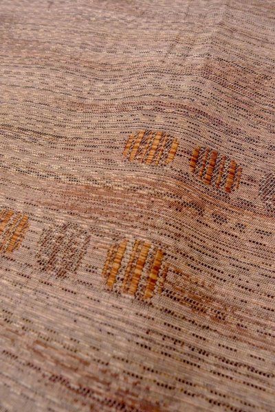 Photo8: O0328J Vintage Japanese kimono  Grayish Pink TSUMUGI pongee for women / Silk. Stream,   (Grade C) (8)