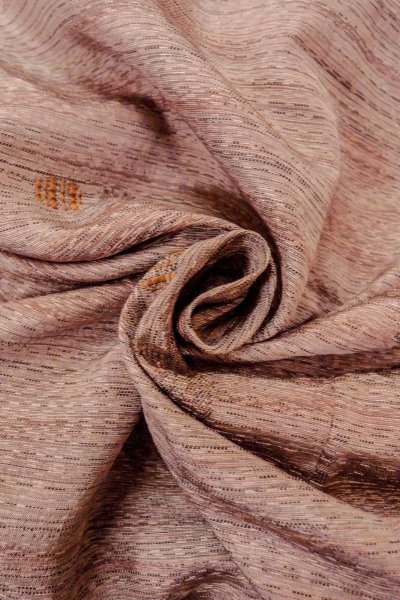 Photo12: O0328J Vintage Japanese kimono  Grayish Pink TSUMUGI pongee for women / Silk. Stream,   (Grade C) (12)