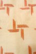 Photo7: O0328K Vintage Japanese kimono   Ivory TSUMUGI pongee for women / Silk. Abstract pattern   (Grade B) (7)