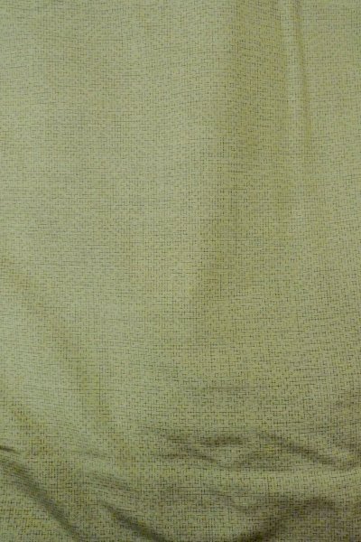 Photo4: O0328M Vintage Japanese kimono  Pale Green TSUMUGI pongee for women / Silk. Flower,   (Grade B) (4)