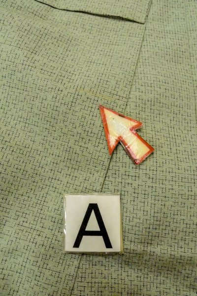 Photo14: O0328M Vintage Japanese kimono  Pale Green TSUMUGI pongee for women / Silk. Flower,   (Grade B) (14)