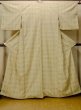 Photo1: O0328N Vintage Japanese kimono   Ivory TSUMUGI pongee for women / Silk. Cross,   (Grade B) (1)