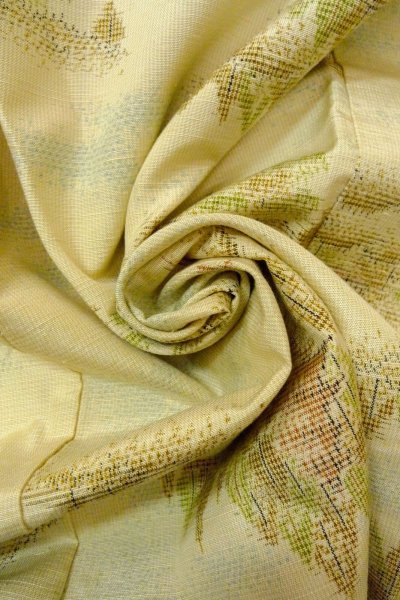 Photo12: O0328O Vintage Japanese kimono  Light Off White TOKAMACHI-TSUMUGI for women / Silk. Tree,   (Grade C) (12)