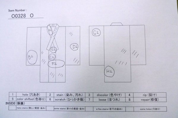 Photo13: O0328O Vintage Japanese kimono  Light Off White TOKAMACHI-TSUMUGI for women / Silk. Tree,   (Grade C) (13)