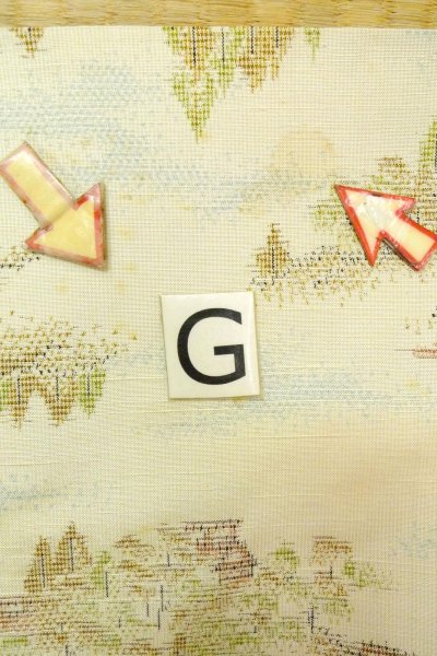 Photo20: O0328O Vintage Japanese kimono  Light Off White TOKAMACHI-TSUMUGI for women / Silk. Tree,   (Grade C) (20)