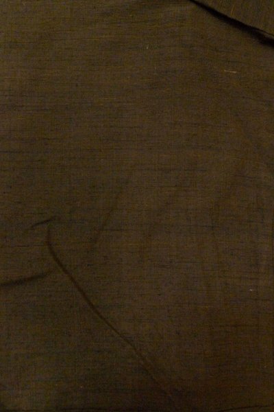 Photo3: O0328P Vintage Japanese kimono Dark Brown TSUMUGI pongee for women / Silk. Line (Grade B) (3)