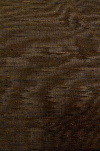 Photo7: O0328P Vintage Japanese kimono Dark Brown TSUMUGI pongee for women / Silk. Line (Grade B) (7)