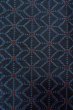 Photo5: O0328Q Vintage Japanese kimono Dark Indigo Blue TOKAMACHI-TSUMUGI for women / Silk. Geometrical pattern (Grade B) (5)
