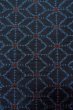 Photo6: O0328Q Vintage Japanese kimono Dark Indigo Blue TOKAMACHI-TSUMUGI for women / Silk. Geometrical pattern (Grade B) (6)