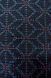 Photo7: O0328Q Vintage Japanese kimono Dark Indigo Blue TOKAMACHI-TSUMUGI for women / Silk. Geometrical pattern (Grade B) (7)