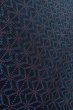 Photo8: O0328Q Vintage Japanese kimono Dark Indigo Blue TOKAMACHI-TSUMUGI for women / Silk. Geometrical pattern (Grade B) (8)