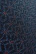 Photo9: O0328Q Vintage Japanese kimono Dark Indigo Blue TOKAMACHI-TSUMUGI for women / Silk. Geometrical pattern (Grade B) (9)