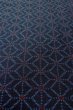 Photo10: O0328Q Vintage Japanese kimono Dark Indigo Blue TOKAMACHI-TSUMUGI for women / Silk. Geometrical pattern (Grade B) (10)