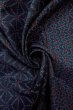Photo12: O0328Q Vintage Japanese kimono Dark Indigo Blue TOKAMACHI-TSUMUGI for women / Silk. Geometrical pattern (Grade B) (12)