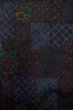 Photo4: O0328R Vintage Japanese kimono Dark Indigo Blue TOKAMACHI-TSUMUGI for women / Silk. Flower, There is a part of tailoring thread. (Grade B) (4)