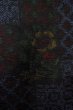 Photo6: O0328R Vintage Japanese kimono Dark Indigo Blue TOKAMACHI-TSUMUGI for women / Silk. Flower, There is a part of tailoring thread. (Grade B) (6)