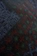 Photo9: O0328R Vintage Japanese kimono Dark Indigo Blue TOKAMACHI-TSUMUGI for women / Silk. Flower, There is a part of tailoring thread. (Grade B) (9)