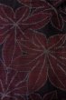 Photo3: O0328S Vintage Japanese kimono Black TSUMUGI pongee for women / Silk. MOMIJI maple leaf (Grade A) (3)