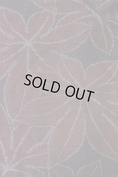 Photo3: O0328S Vintage Japanese kimono Black TSUMUGI pongee for women / Silk. MOMIJI maple leaf (Grade A) (3)