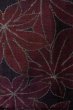 Photo4: O0328S Vintage Japanese kimono Black TSUMUGI pongee for women / Silk. MOMIJI maple leaf (Grade A) (4)