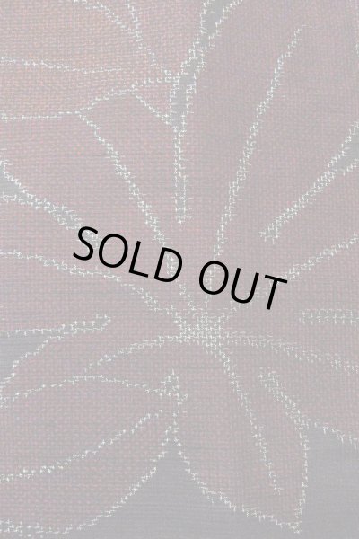 Photo6: O0328S Vintage Japanese kimono Black TSUMUGI pongee for women / Silk. MOMIJI maple leaf (Grade A) (6)