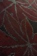 Photo8: O0328S Vintage Japanese kimono Black TSUMUGI pongee for women / Silk. MOMIJI maple leaf (Grade A) (8)