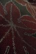 Photo9: O0328S Vintage Japanese kimono Black TSUMUGI pongee for women / Silk. MOMIJI maple leaf (Grade A) (9)